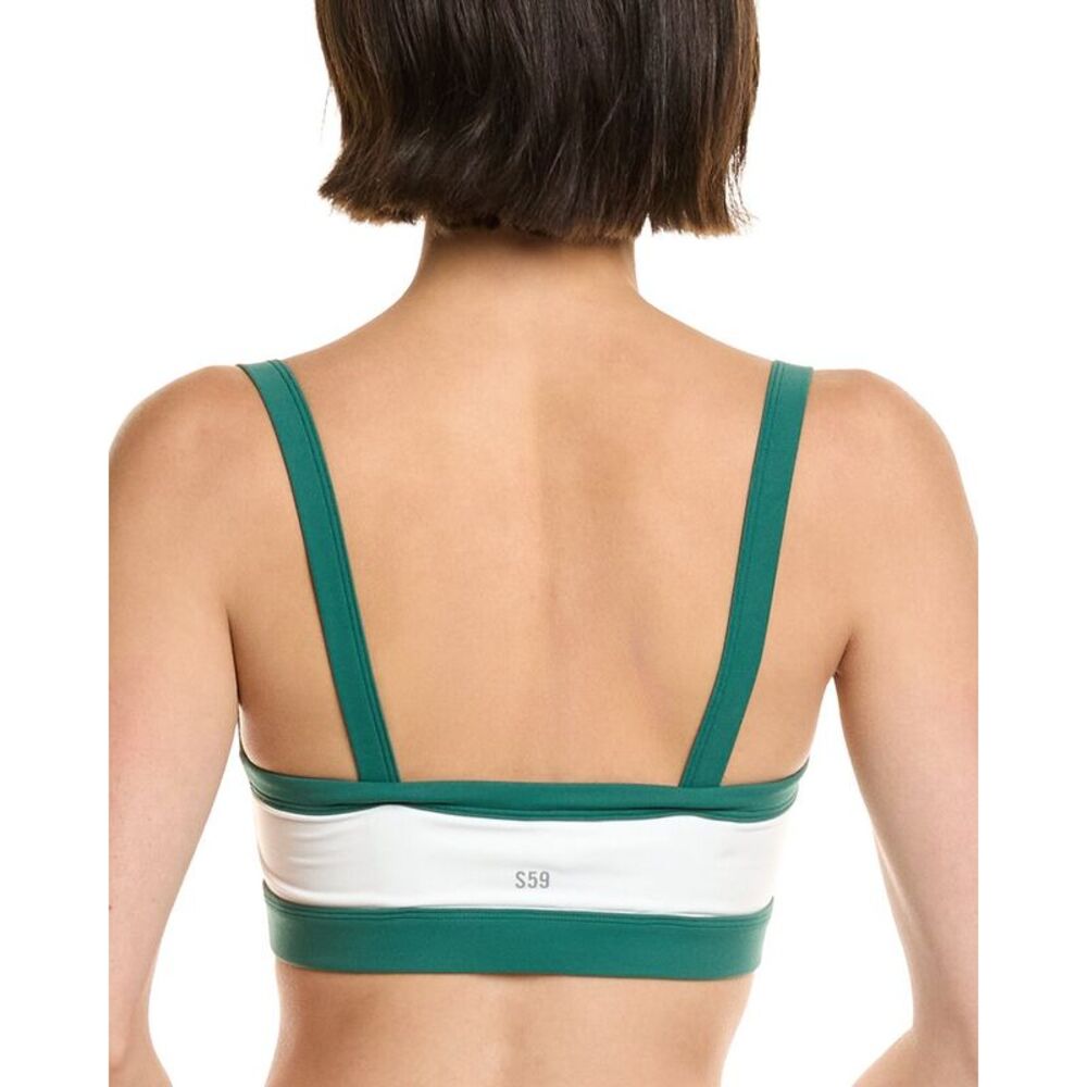 Splits59 Green and White Sports Bra - Picture 2 of 3